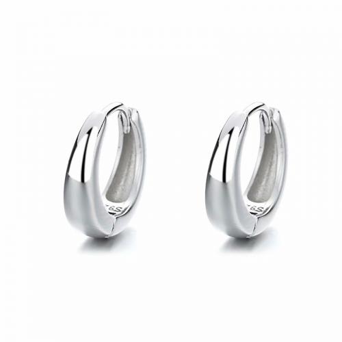 Wholesale women's chunky plain huggie hoop earring made of 925 sterling silver or brass