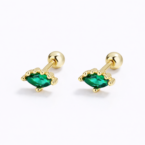 Wholesale sterling silver emerald cz eye earrings for toddler kids