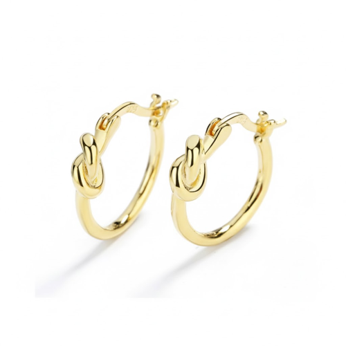 Women's Knot small hoop earrings made of 925 sterling silver