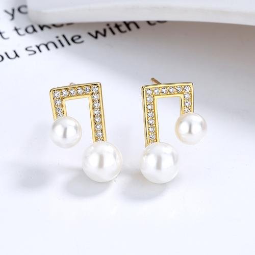 Women's cultured freshwater pearl studs earring