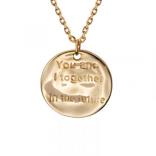 Women's personalized engravable round disc pendent necklaces