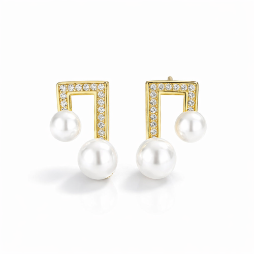 Women's cultured freshwater pearl studs earring