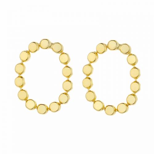 Yellow gold multi disc studs women earring made of 925 sterling silver