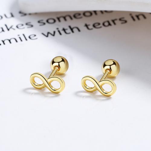 High quality sterling silver baby girl infinity bow studs earring