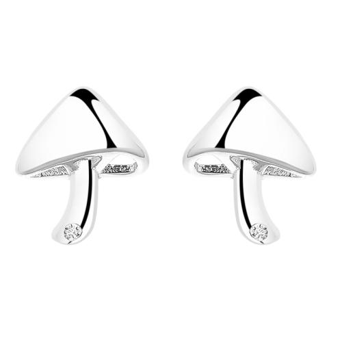 baby girls high polished mushroom screwback safety earrings