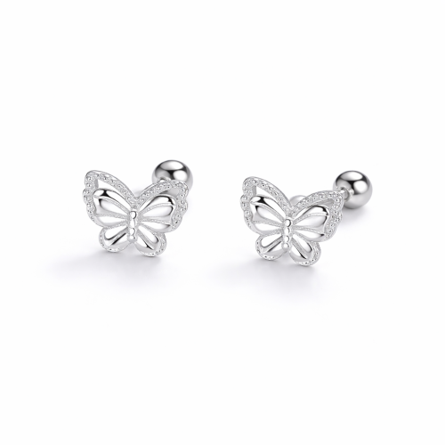 Sterling silver children butterfly studs earring