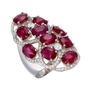 fashion cocktail 925 silver ruby cz rings for women