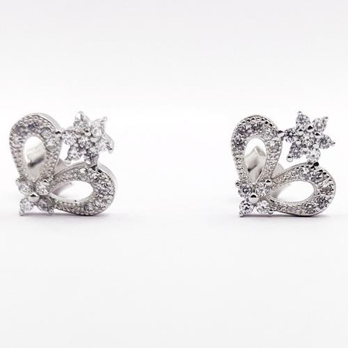 fashion ladys micro pave setting sterling silver cz earring