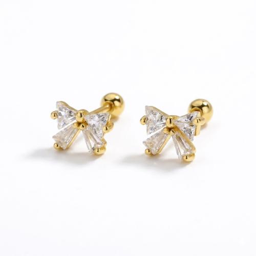 Hypoallergenic kids cubic zirconia bow studs earring Hypoallergenic kids cubic zirconia bow studs earring