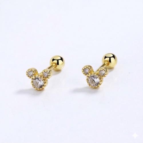 Sterling silver mickey mouse sparkling CZ studs earring Sterling silver mickey mouse sparkling CZ studs earring