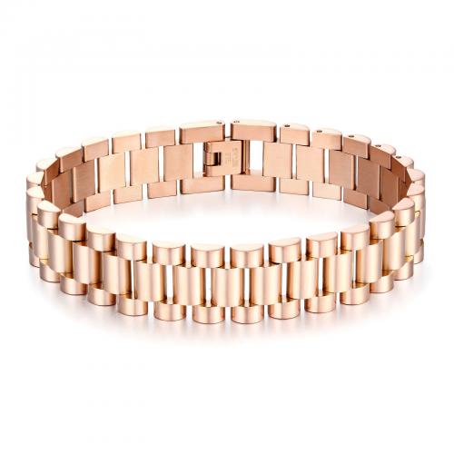 Rose Gold Stainless Steel Link Bracelet