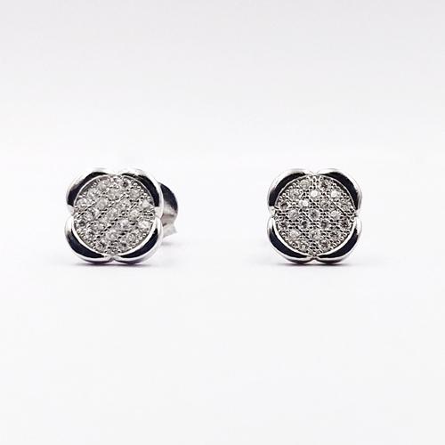silver post earring with AAA grade white cz