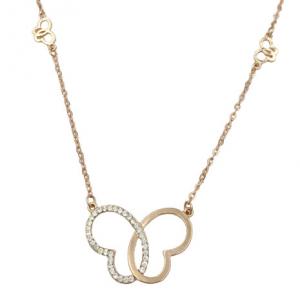 sterling silver butterfly necklace with rose gold plating