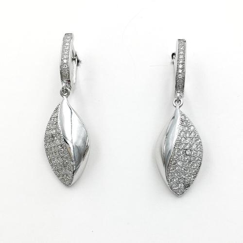unique sterling silver micro pave setting cz earring 